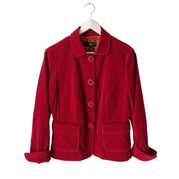 Talbots Jackets & Blazers - Talbots Red Corduroy Blazer Jacket Size 12 Petite